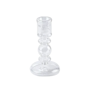 全新设计透明玻璃烛台长杆形烛台装饰