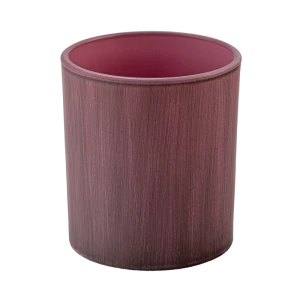 批发定制哑光紫红直筒玻璃蜡烛罐