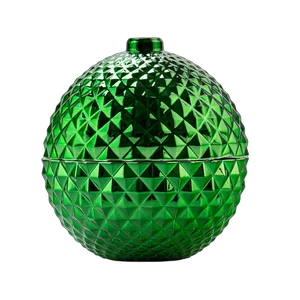 Customized Spherical Green Glass Candle Jar with Lid