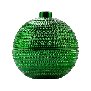 Wholesale Green Spherical Glass Candle Jar with Bead Patterns, Lid Included, Aromatherapy Candle Holder