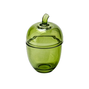 Wholesale hand-blown apple-shaped glass candle jars with lids