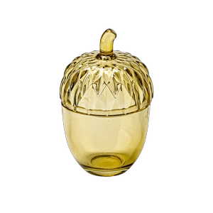 Wholesale amber colored acorn shaped glass candle jars with lids
