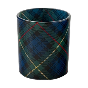Custom na Scottish Plaid Glass Candle Jar na Ornament ng Dekorasyon sa Bahay