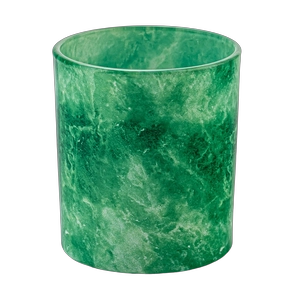 Luxury Custom Jade Texture Glass Candle Jar for Home Decor