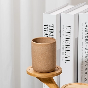 Engros Custom Premium Tan speckled Glaze Keramisk Candle Jar