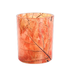 Luxury Textured Glass Candle Jar with Artistic Marble Pattern