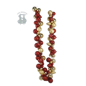 Senmasine 6ft Christmas balls garlands for wall front door hanging decor red gold baubles mixed special ornaments