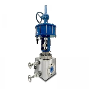China DN100 PN320 Titanium parallel slide gate valve flange full port power cylinder operate manufacturer