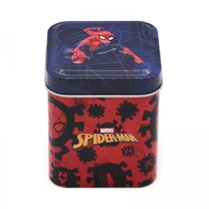 Caixa de lata para cartão de jogo do Homem-Aranha