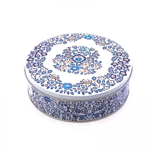 round cookie tin box