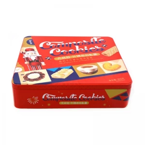 Kotak tin biskut 365g persegi tersuai