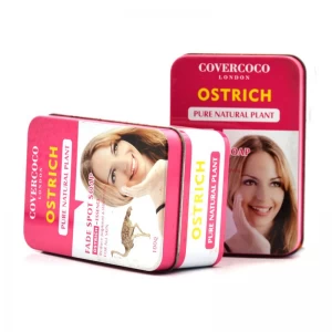 Produk Mekap Topeng Muka Segi Empat Tersuai Pembungkusan Kosmetik Tin Box Tin Kosmetik