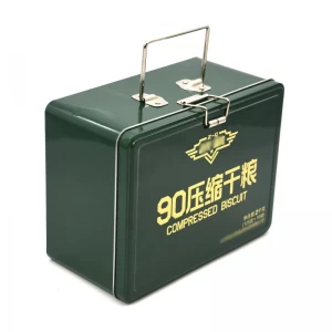 Bespoke Rectangle Biscuit Cookie Food Metal Package Canister Hadiah Pemegang Kotak Tin Tin