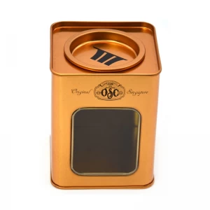 Tea Tin Metal Packaging Box with Window Food Grade