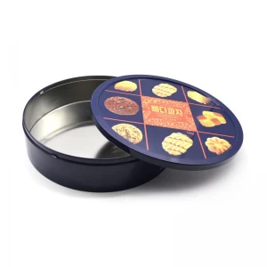 Wholesale Customized Food Grade Luxury Big Round Cookie Tin Box Christmas Baking Cake Biscuit Tin Can