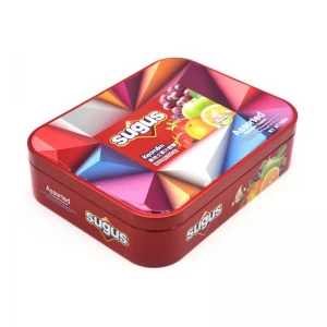 Custom Printed Emboss Rectangle Gula Gula Penyimpanan Tin Kotak Kotak Biskut Biskut Metal Metal Canister