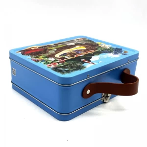 Custom Tin Storage Boxes Metal Can Toolbox Tin Box With Handle and Lock