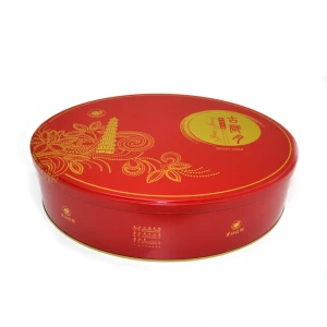 Custom Irregular Oval Shape Mooncake Cookie Chocolate Gift Tin Package Box