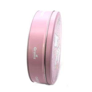 Round Cookie Chocolate Candy Food Grade Metal Tin Box Storage