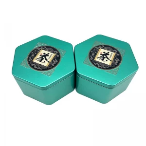 Tin Tea Hexagon Hot Jualan Boleh Custom Coffee Tin Boxes Container