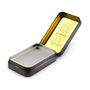 Rectangle cu cutie de metal cu zahăr mic cu cutie de mentă mini cutii de staniu cu balamale