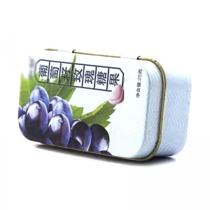 Kotak Makanan Timah Tin Custom Hinged Candy Chiewing Gum Tin Box