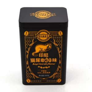 Kotak Pembungkusan Kopi Metal Rectangular Custom