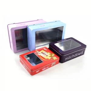 Factory custom printed window tin box container