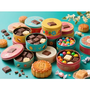 Bolles d'étain de nourriture personnalisées en gros pour les biscuits, les bonbons et les pâtisseries