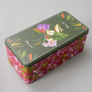 Embalaje de lata de metal rectangular impreso a doble cara personalizado