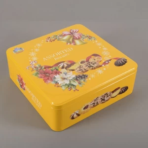 Custom Printed Square Biscuit Tin Box Packaging