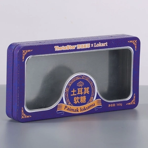 Emballage de boîte en fer blanc rectangulaire en gros avec fenêtre