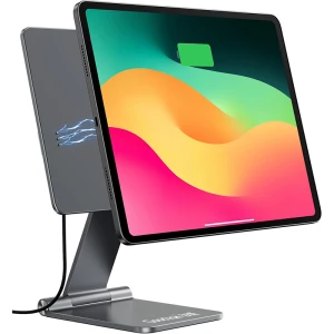 Magnetic Adjustable M4 Mounting Stand - POGO PIN Charging Dock Station for Tablets & POS Systems