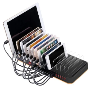 15 Port USB Charging Station, Fast 120W Multi-Port Phone & Tablet Charging Dock with Type-C and QC 3.0 Ports for Multiple Devices