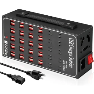 60ポートUSB充電ステーション（40 USB-A  20 USB-C）PD＆QC3.0 | 300Wマルチデバイス高速充電器ハブ|中国のOEMメーカー