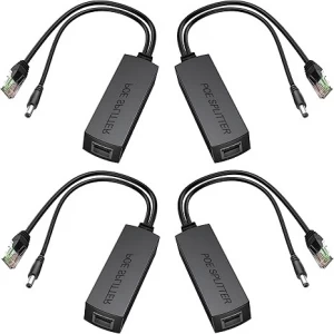 Poe Splitter 12V 1.2a | POE النشط إلى محول DC 2.1 مم لكاميرات IP غير بوي (13.5W)