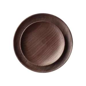Cina Piastra in legno all'ingrosso tavoli da tavolo in noce nera rotonda vassoio in legno produttore