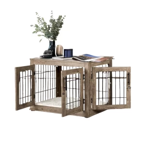 China Wholesale Dog Crate Furniture, Wooden Dog Kennel Furniture, Wooden Dog Cage with 3 Doors manufacturer
