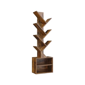 China Wholesale Tree Bookshelf Floor Standing Bookcase, Wood Book Storage Rack manufacturer