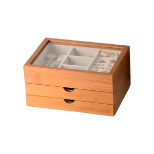 China Custom Solid Wood Jewelry Box, 3-Layer Jewelry Organizer for Rings, Earrings, Necklaces and Bracelets manufacturer