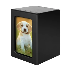 China Custom Wooden Pet Memorial Urn with Photo Frame – Personalized Dog Ashes Urn manufacturer