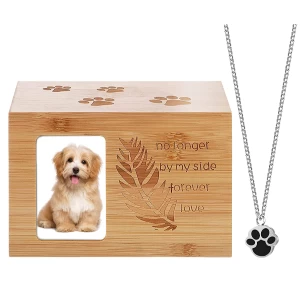 China Custom Wooden Pet Urn | Personalized Memorial for Dogs & Cats Ashes, Engraved Keepsake Urn manufacturer