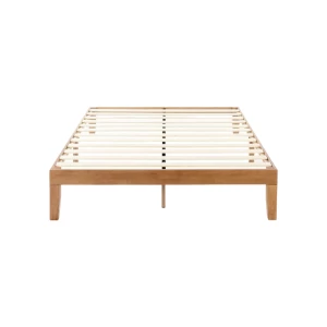China Wholesale Solid Wood Bed Frame, Queen Size Bed Base, Luxury Modern Wooden Double Bed manufacturer