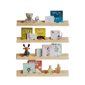 China Wholesale Wood Floating Kids' Book Shelves, for Wall Decor and Storage manufacturer