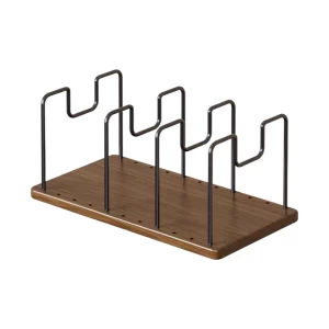 China Custom Metal Wood Desktop Organizer Rack Adjustable Bookshelf Magazine Stand manufacturer