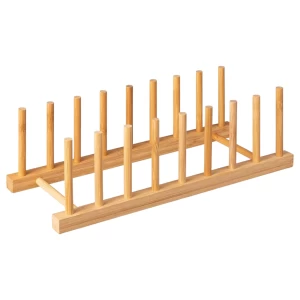 China Wholesale Bamboo Storage Holder Dish Plate Bowl Cup Book Cutting Board Drying Rack Drainer Stand manufacturer