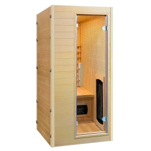 China Custom Natural Hemlock Indoor Personal Far Infrared Sauna Room manufacturer