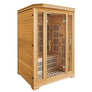China Factory Custom Wooden Indoor Canadian Hemlock Infrared Sauna Room with Foot Massage manufacturer