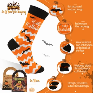 Halloween socks men and women bats ghost monsters novelty gifts crew socks Christmas gifts