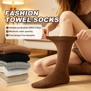 Women's fungus edge tube socks solid color spring and summer breathable daily use custom knitted women's socks